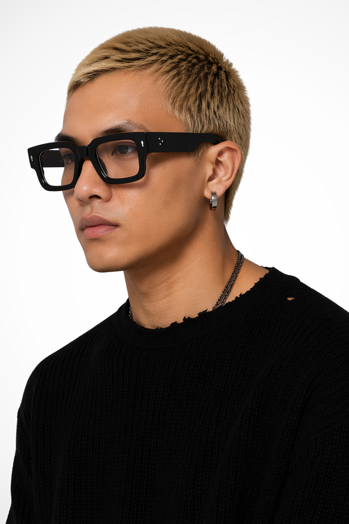 Men's Rectangle Sunglasses Tinted Lenses Street Style Durable Frame