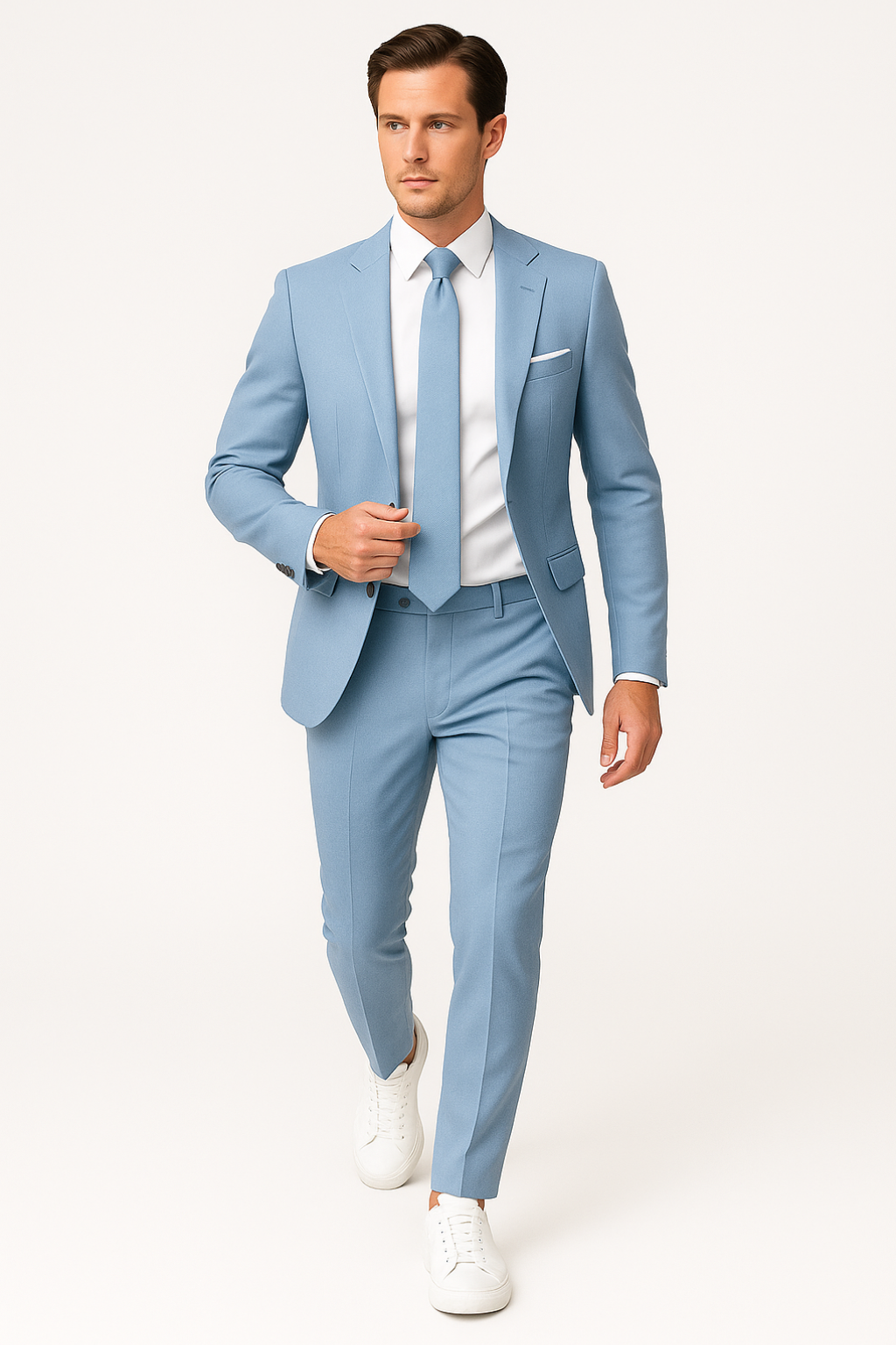 Men's Slim Fit Lightweight Summer Suit Jacket and Trousers Set
