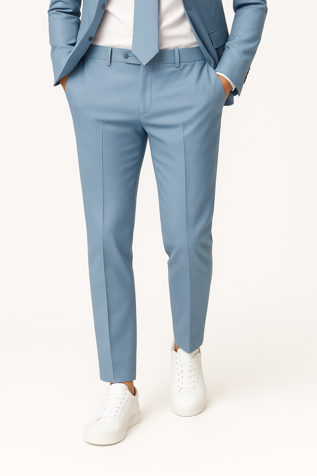 Men's Slim Fit Lightweight Summer Suit Jacket and Trousers Set