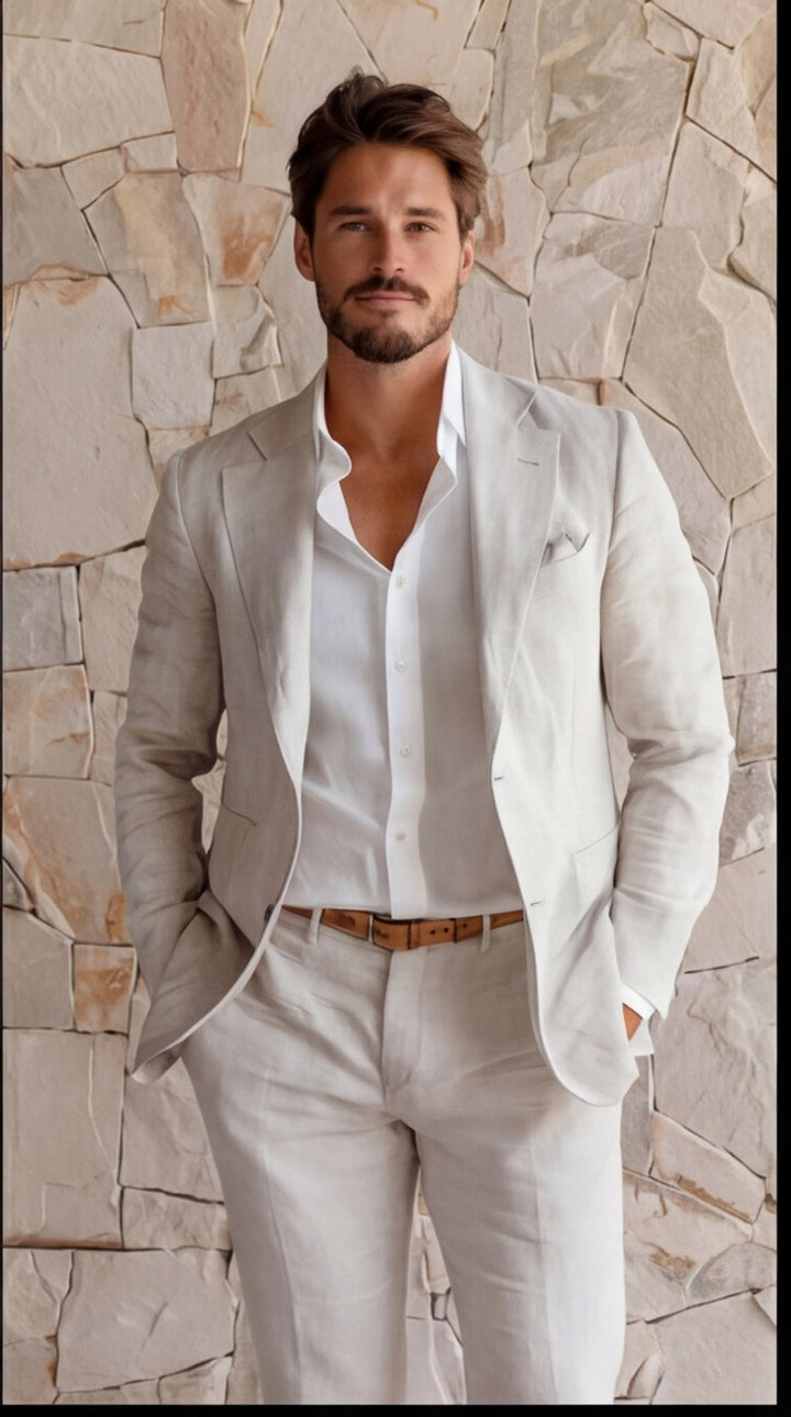 Men's Slim Fit Wedding Suit Lightweight Two-Piece for Summer Events