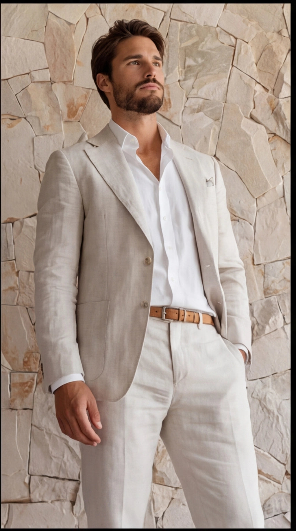 Men's Slim Fit Wedding Suit Lightweight Two-Piece for Summer Events