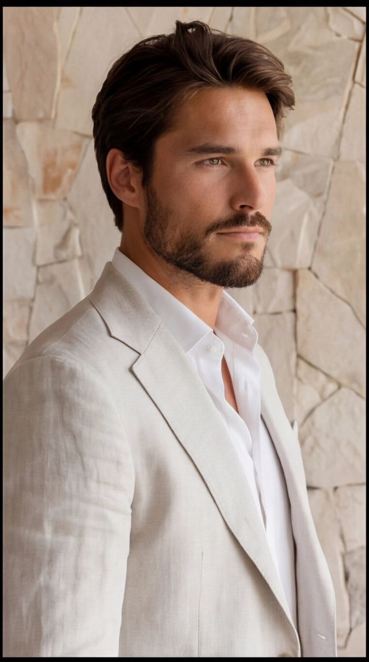 Men's Slim Fit Wedding Suit Lightweight Two-Piece for Summer Events