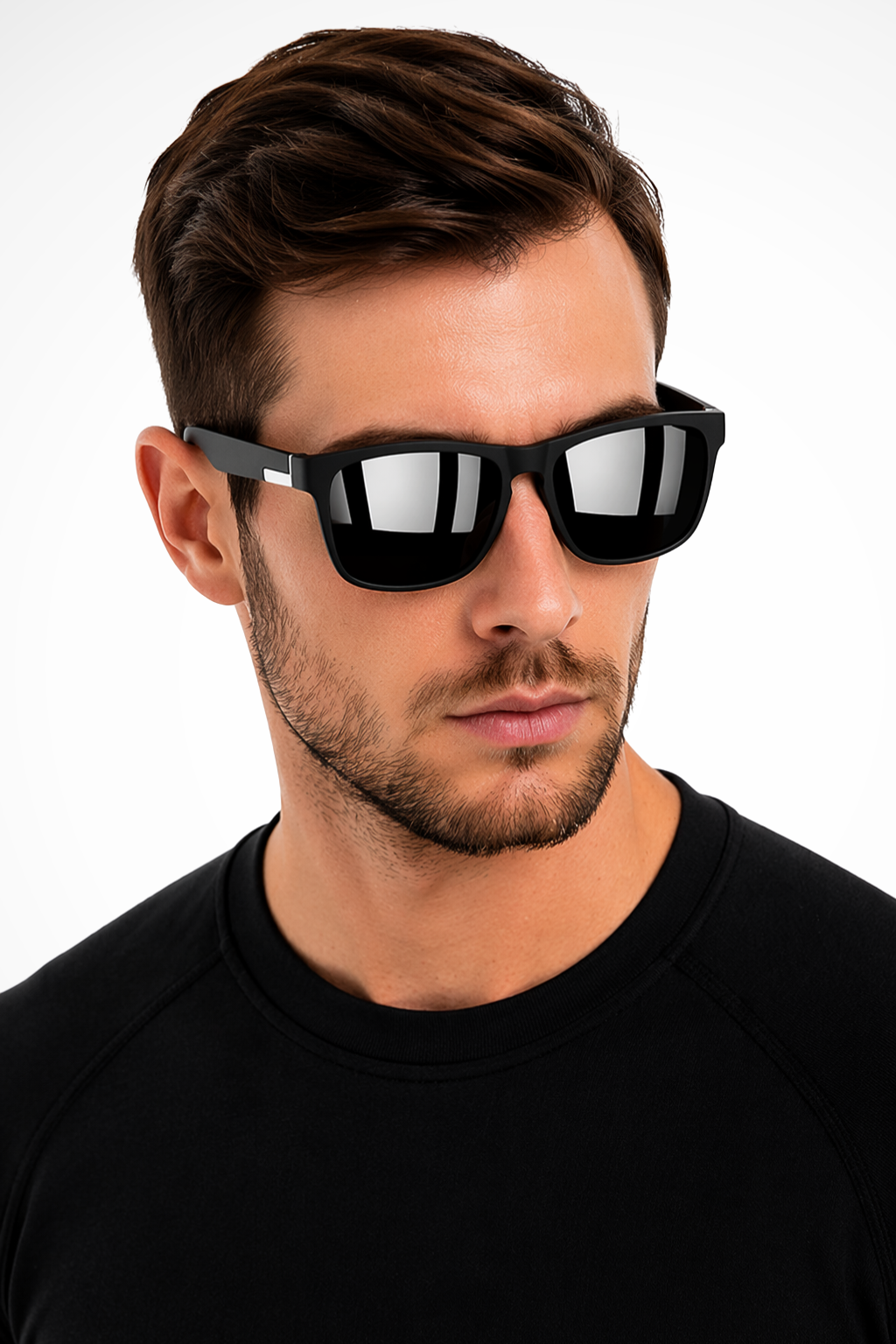 Men's Sport Sunglasses Flat Top Frame Square Mirror Lenses