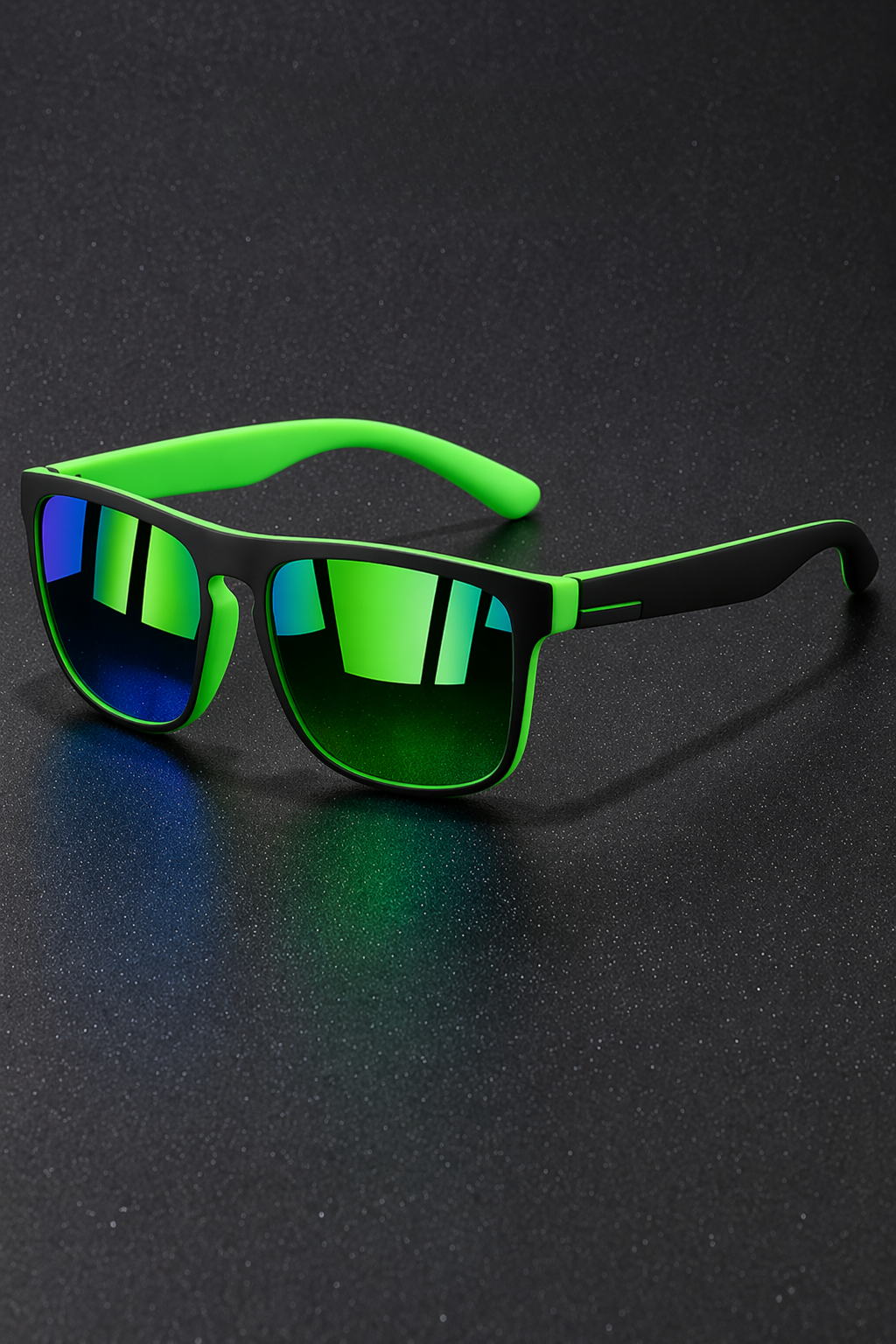 Men's Sport Sunglasses Flat Top Frame Square Mirror Lenses