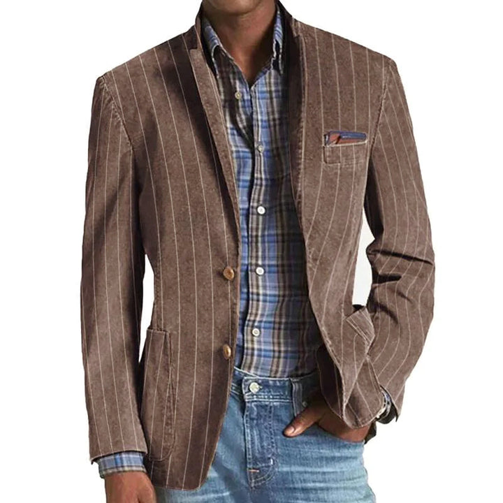 Men's Striped Blazer Jacket Regular Fit Vintage Fabric