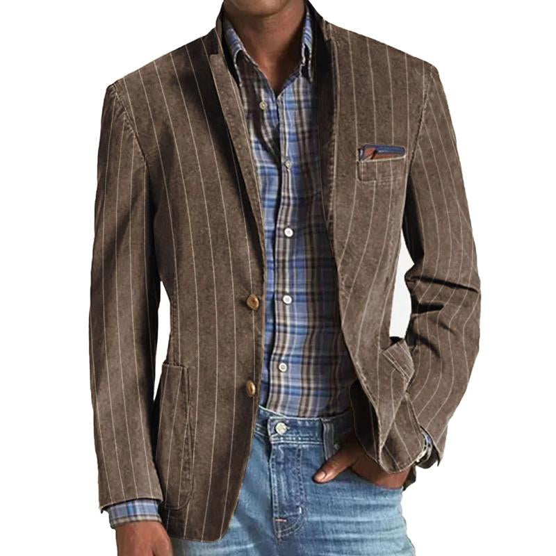 Men's Striped Blazer Jacket Regular Fit Vintage Fabric