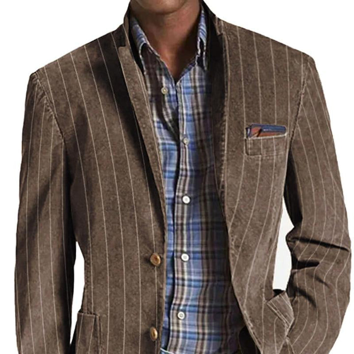 Men's Striped Blazer Jacket Regular Fit Vintage Fabric