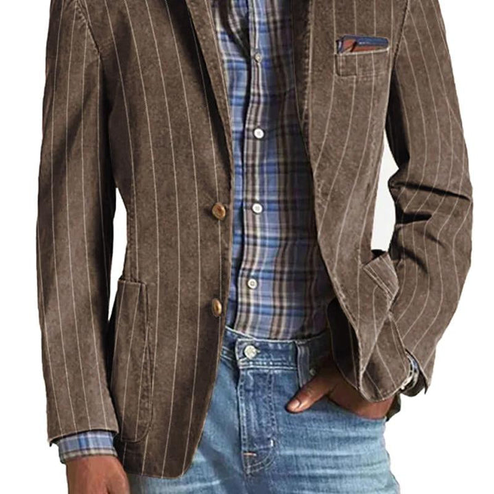 Men's Striped Blazer Jacket Regular Fit Vintage Fabric