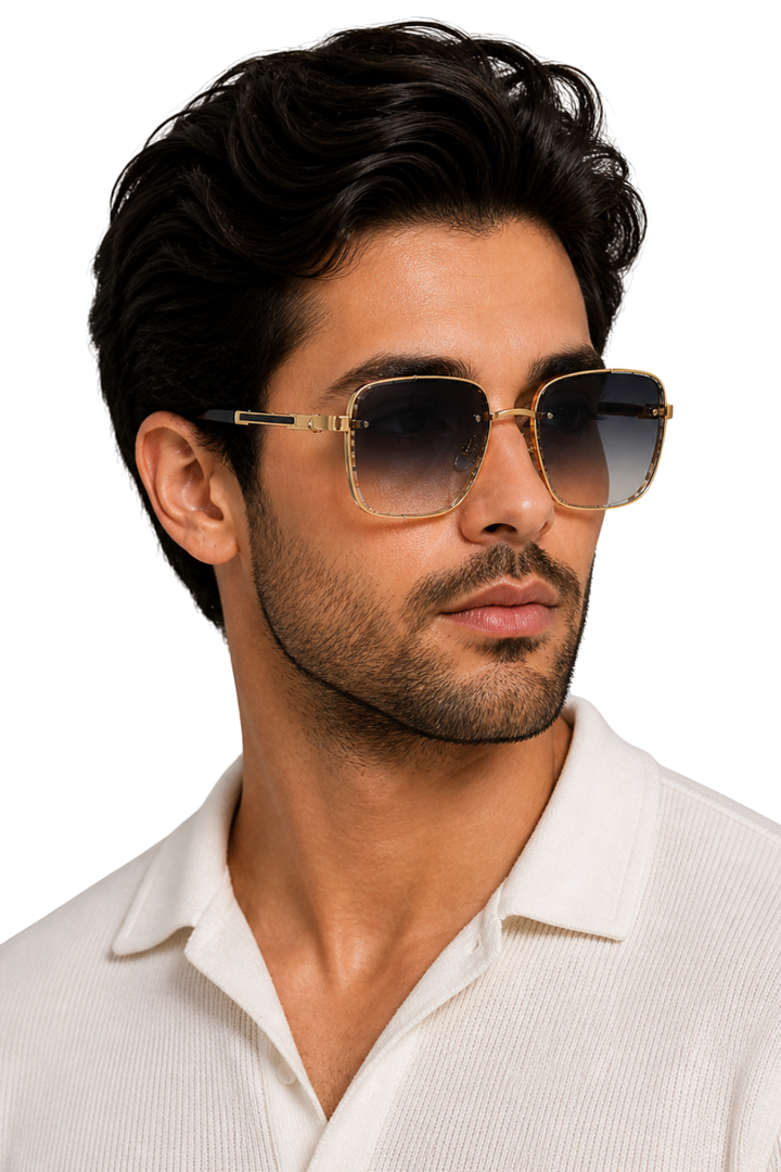 Men's Sunglasses Retro Square Lightweight Titanium Frame