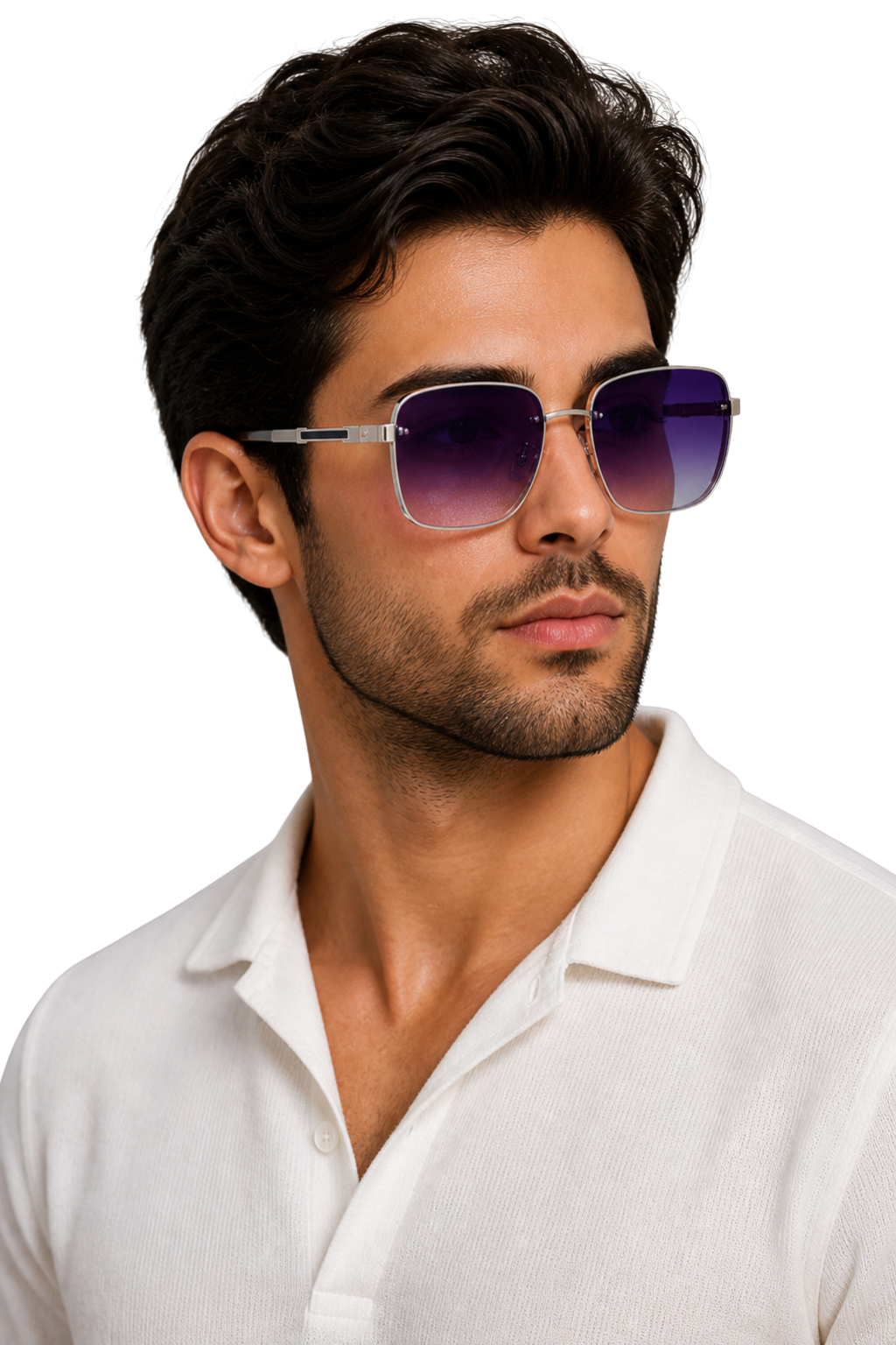 Men's Sunglasses Retro Square Lightweight Titanium Frame