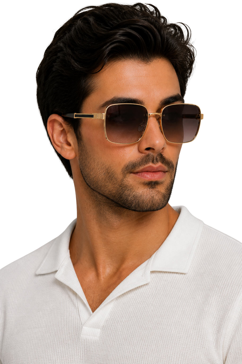 Men's Sunglasses Retro Square Lightweight Titanium Frame