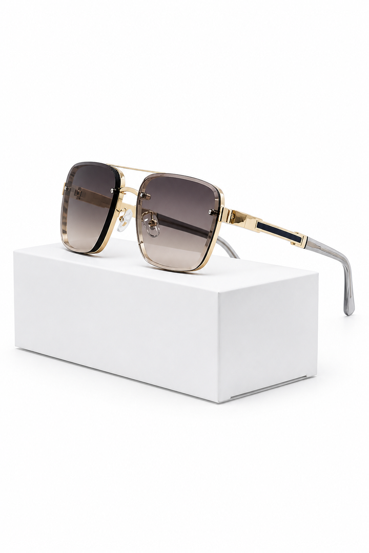 Men's Sunglasses Retro Square Lightweight Titanium Frame