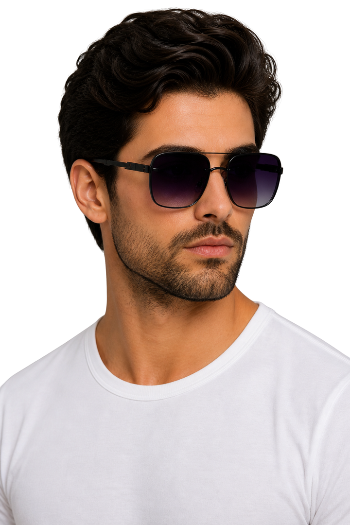 Men's Sunglasses Retro Square Lightweight Titanium Frame