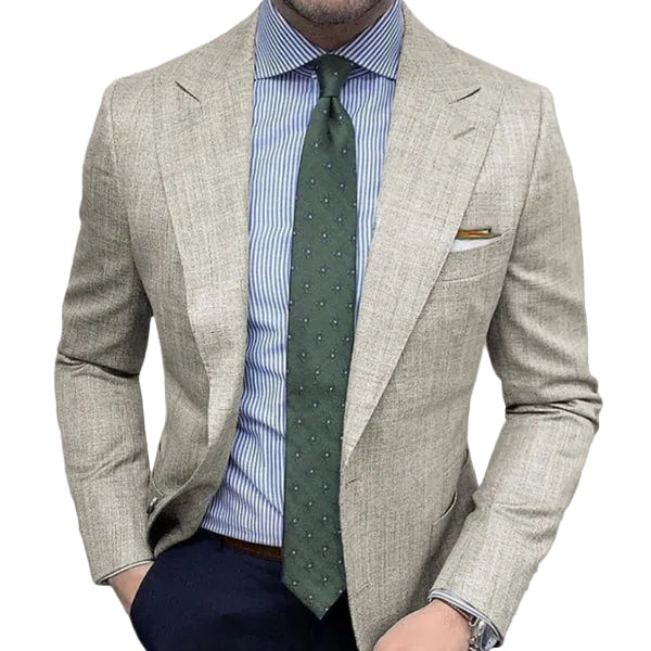 Men's Tailored Blazer Structured Fit Textured Fabric