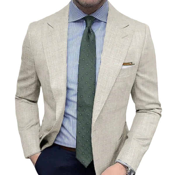 Men's Tailored Blazer Structured Fit Textured Fabric