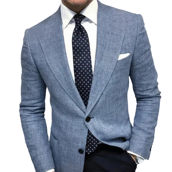 Men's Tailored Blazer Structured Fit Textured Fabric