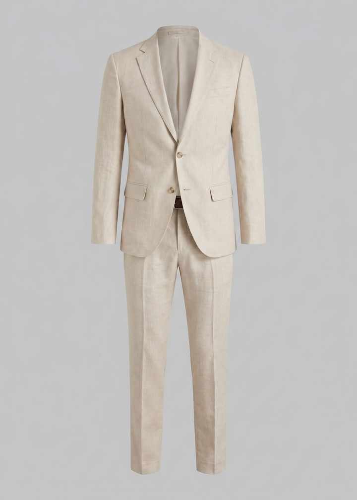 Men's Tailored Linen Suit Lightweight Blazer and Trousers
