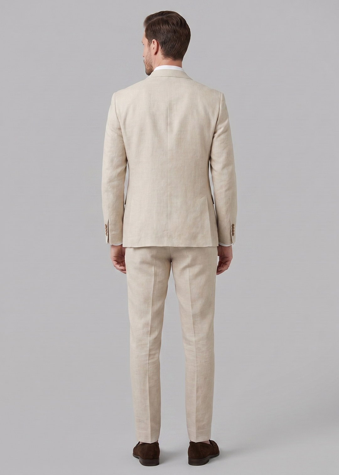 Men's Tailored Linen Suit Lightweight Blazer and Trousers