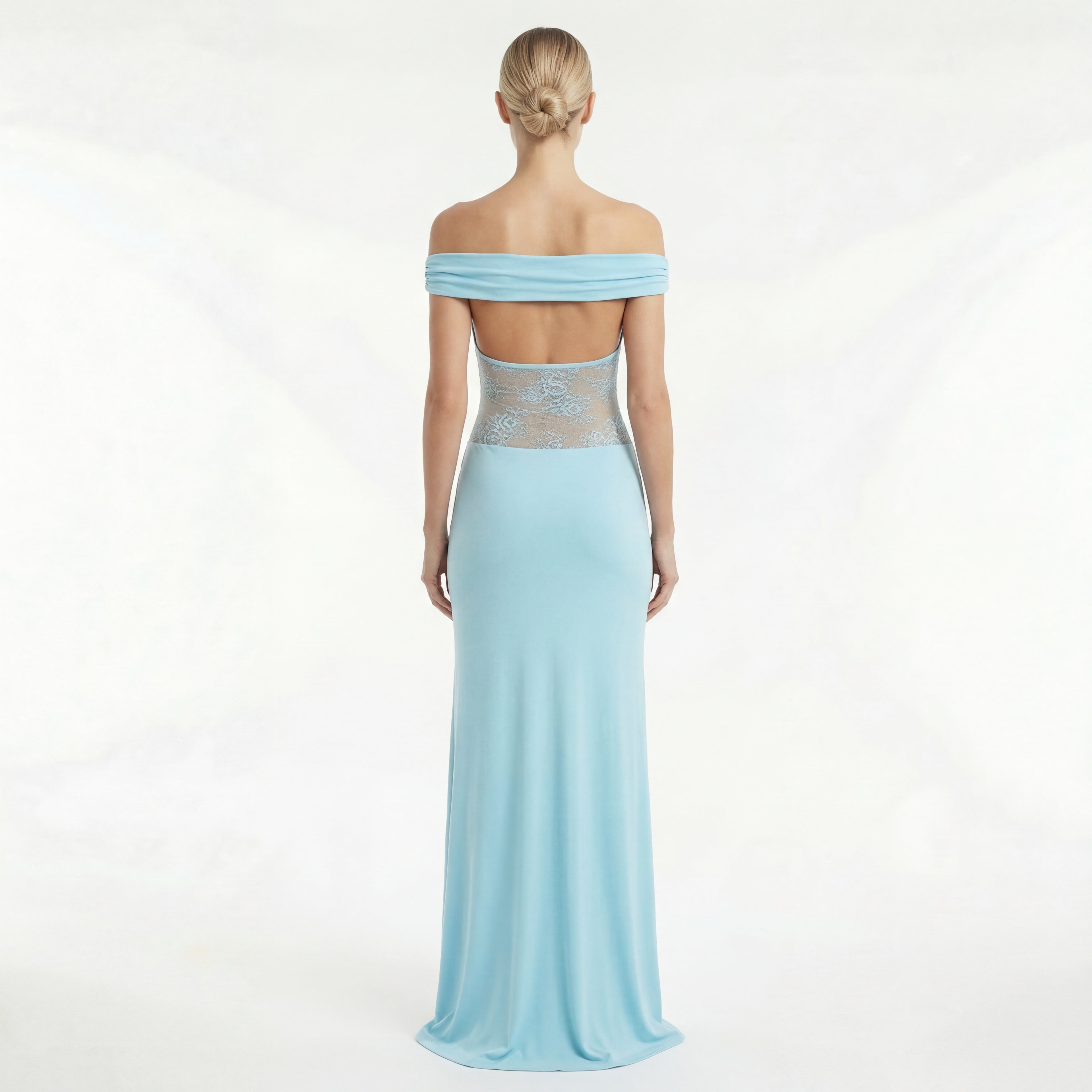 Women’s Elegant Evening Gown Lace Off Shoulder Timeless Maxi