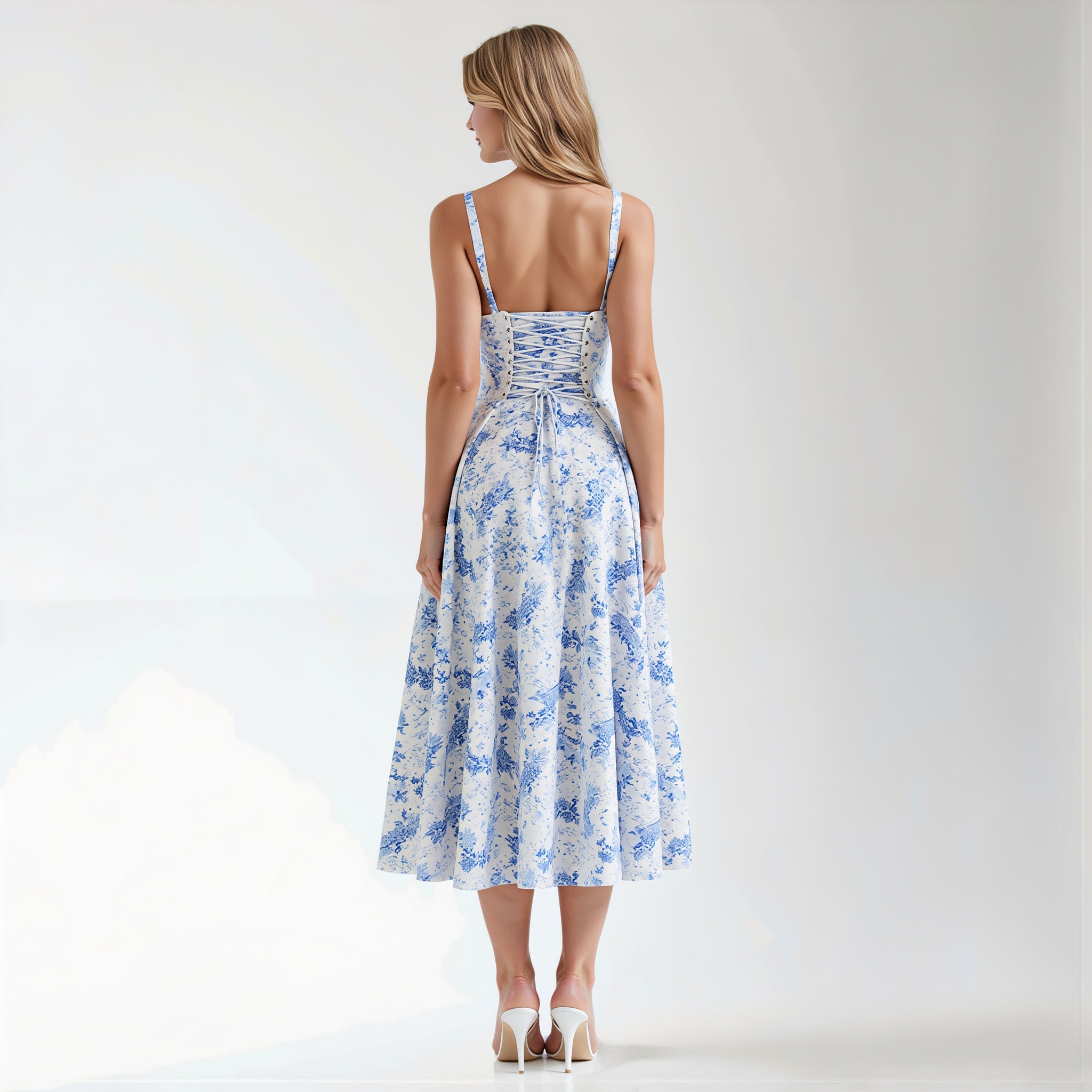 Women’s Floral Summer Midi Dress – Elegant Sundress