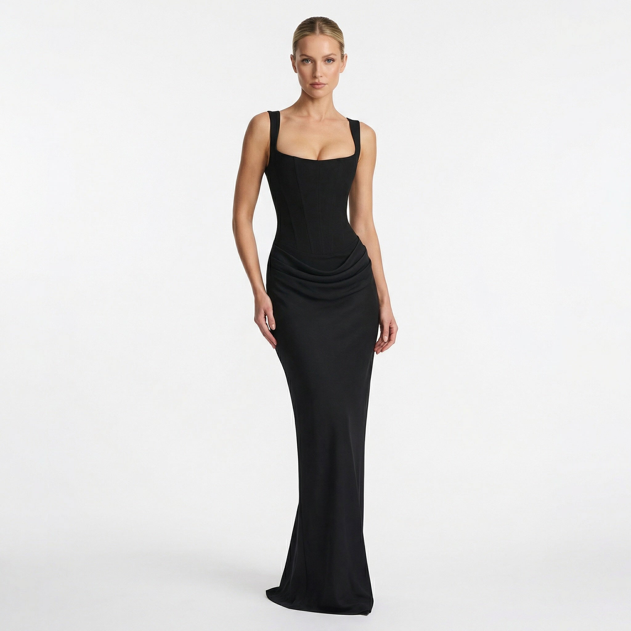 Women's Sleeveless Bodycon Maxi Dress - Elegant Evening Wedding Guest