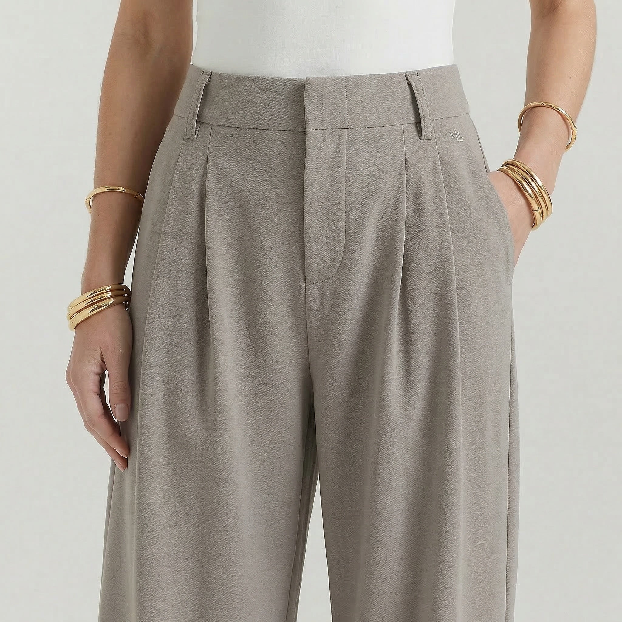 Women’s Soft Stretch Wide Leg Trousers High Rise Everyday
