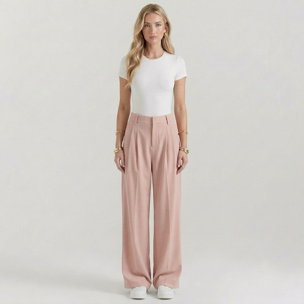 Women’s Soft Stretch Wide Leg Trousers High Rise Everyday