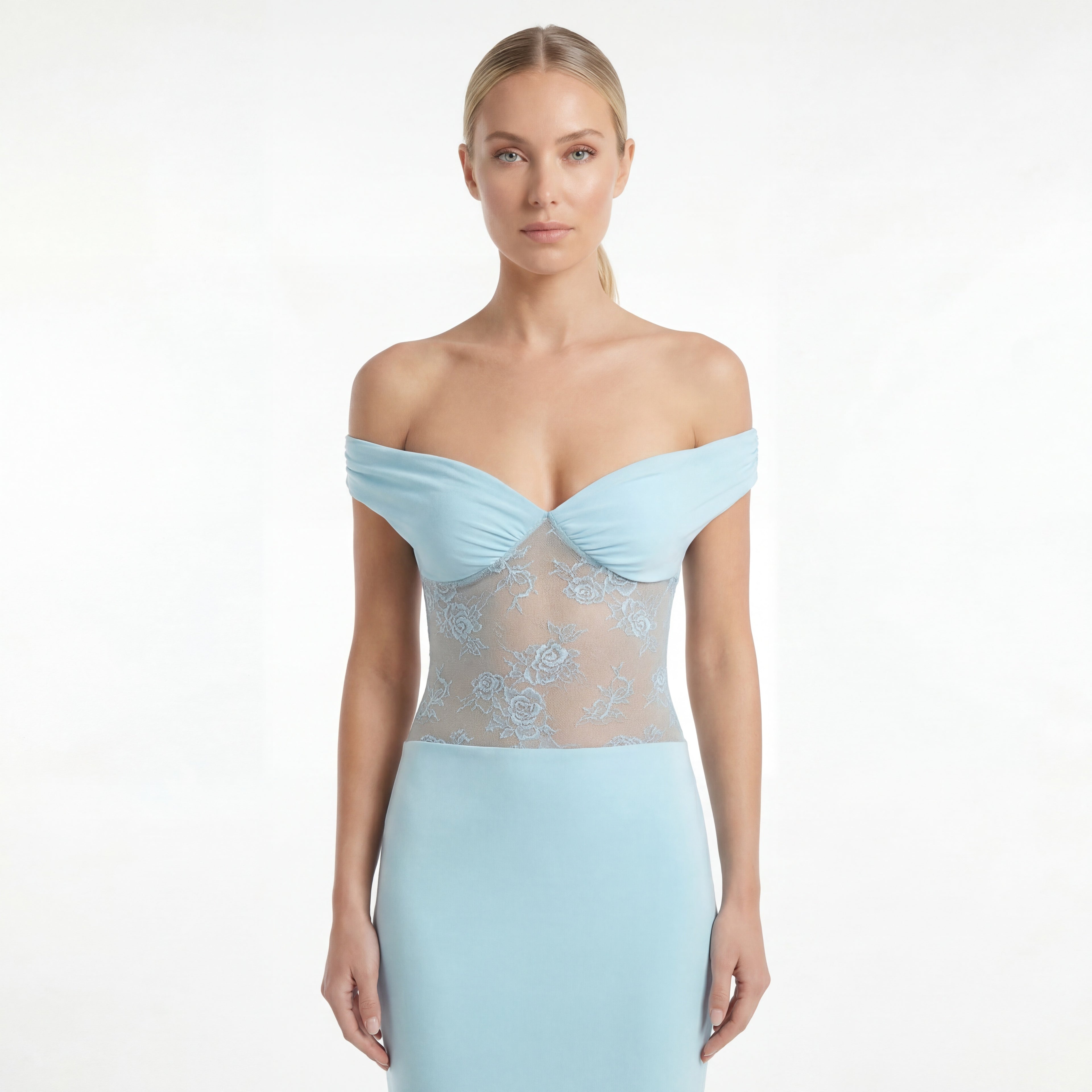 Women’s Elegant Evening Gown Lace Off Shoulder Timeless Maxi