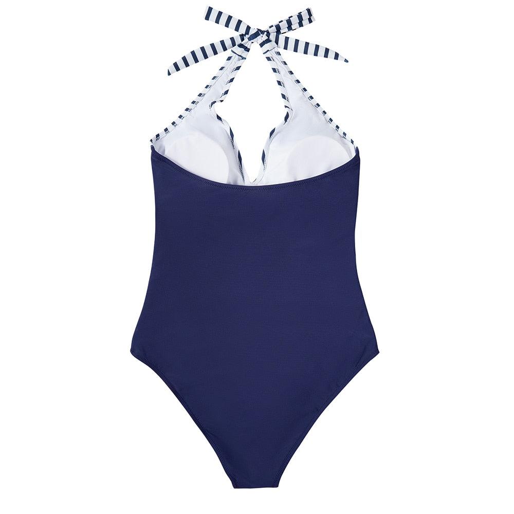 Women's Backless One-Piece Swimsuit with Sculpting Fit for Beach and Pool Days