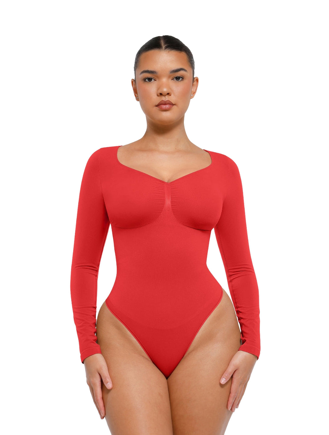 Women's Bodysuit Long Sleeve Ruched Stretchy Fabric