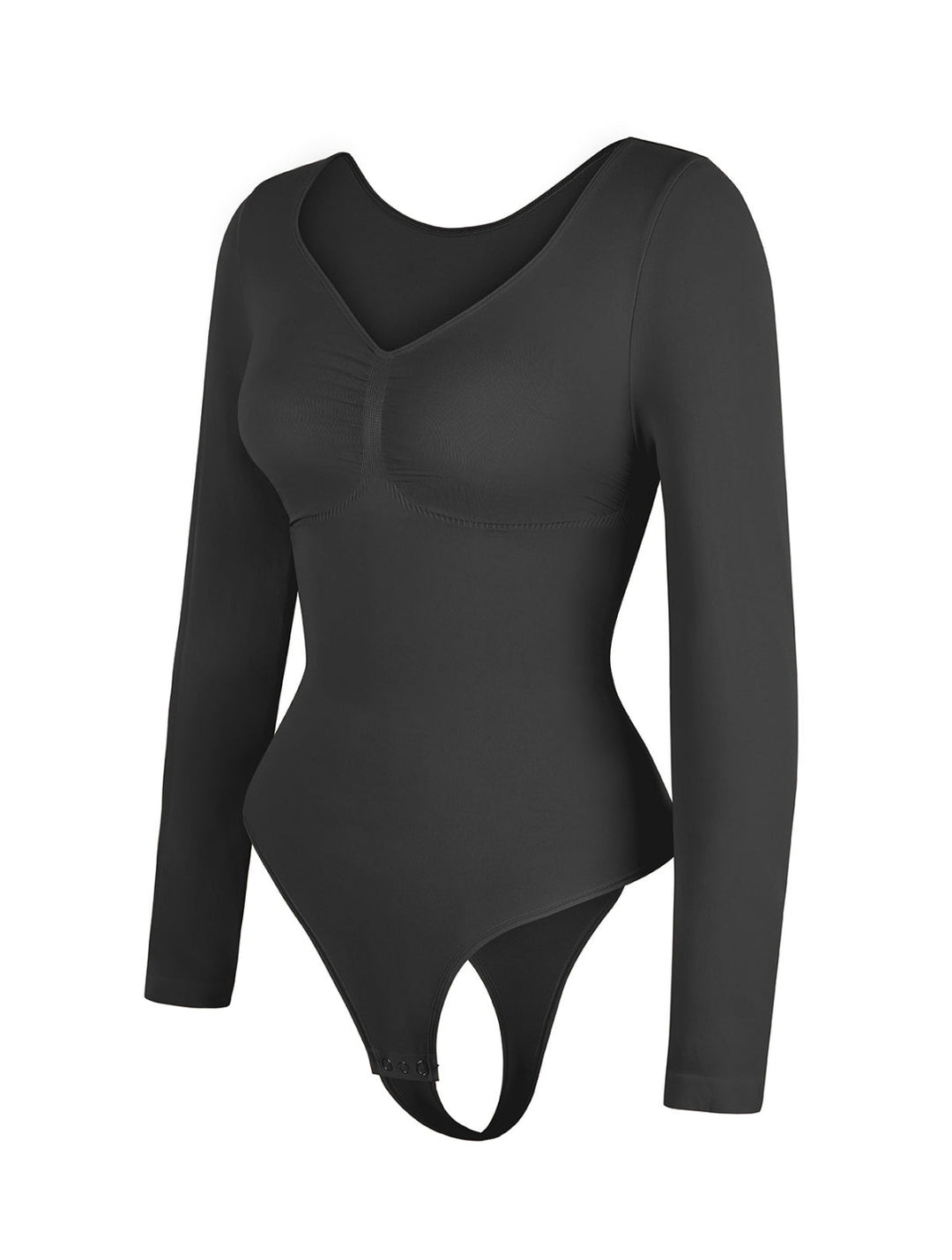 Women's Bodysuit Long Sleeve Ruched Stretchy Fabric