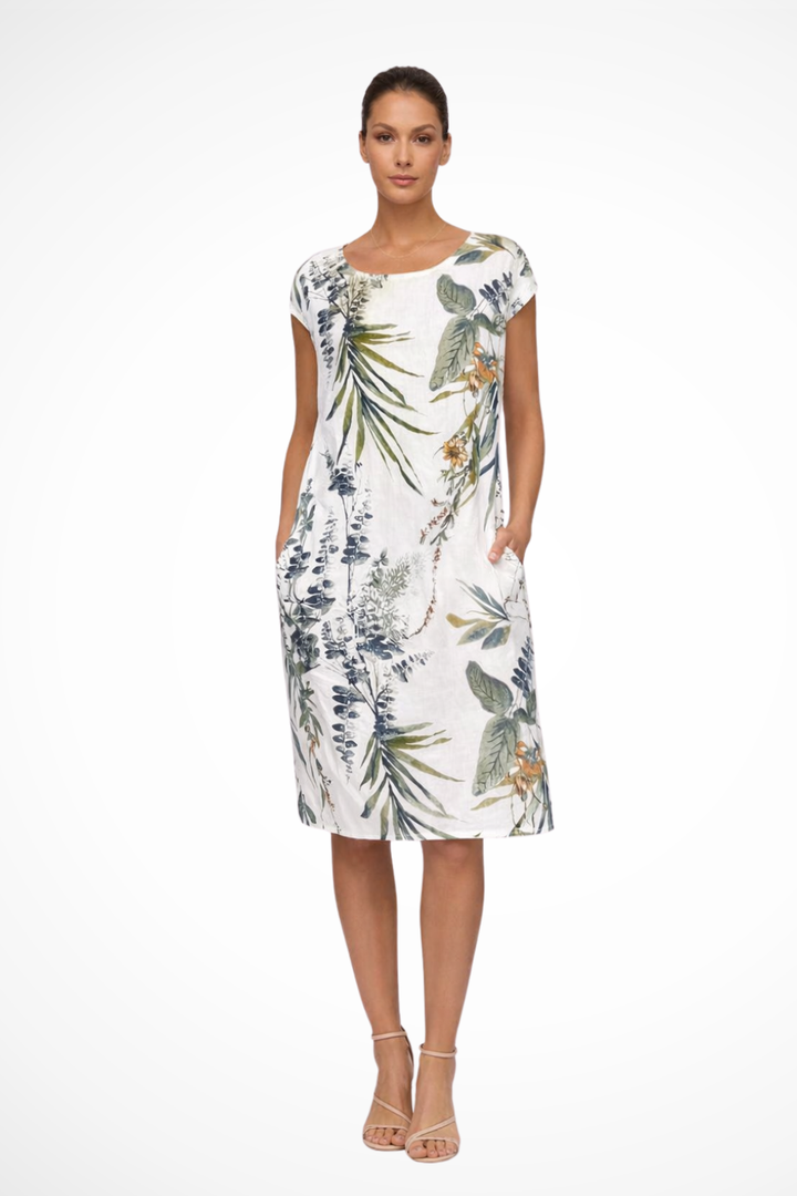 Women's Casual Summer Dress with Botanical Print and Relaxed Fit for Warm Weather 0