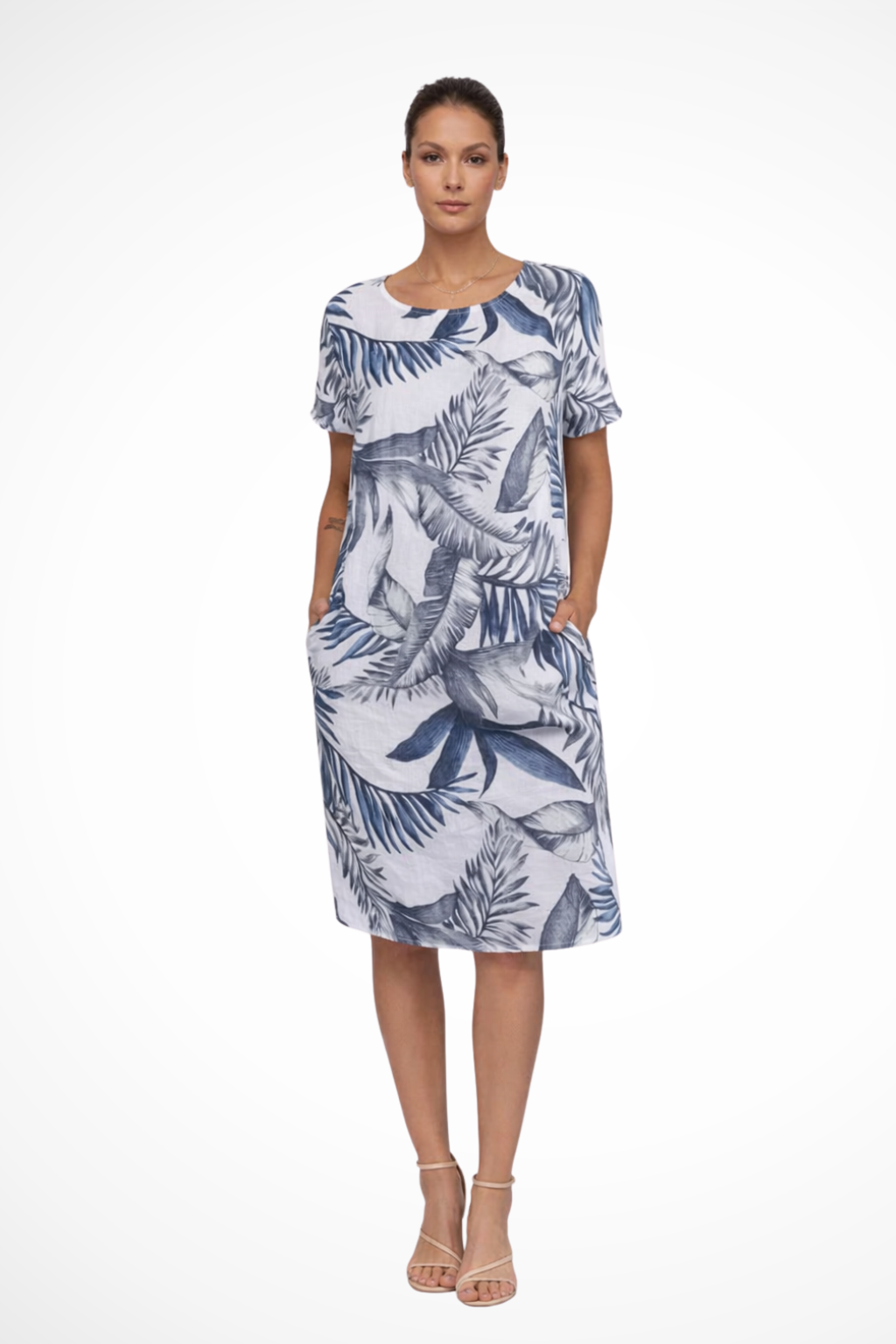 Women's Casual Summer Dress with Botanical Print and Relaxed Fit for Warm Weather 1