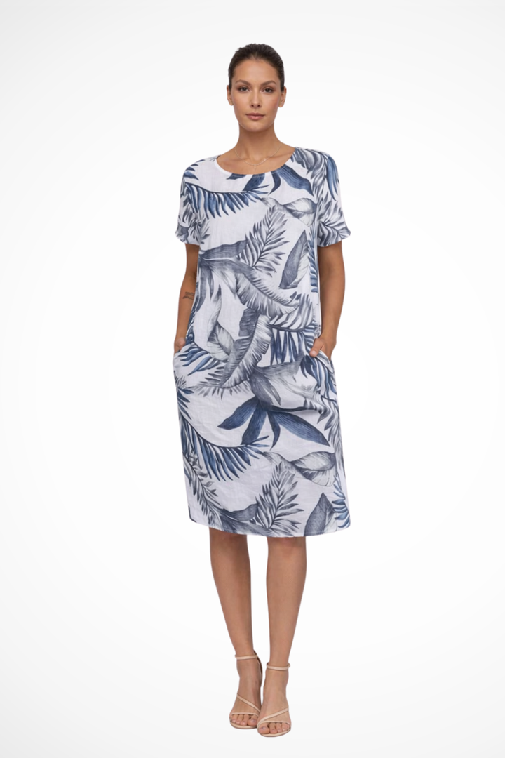 Women's Casual Summer Dress with Botanical Print and Relaxed Fit for Warm Weather 1