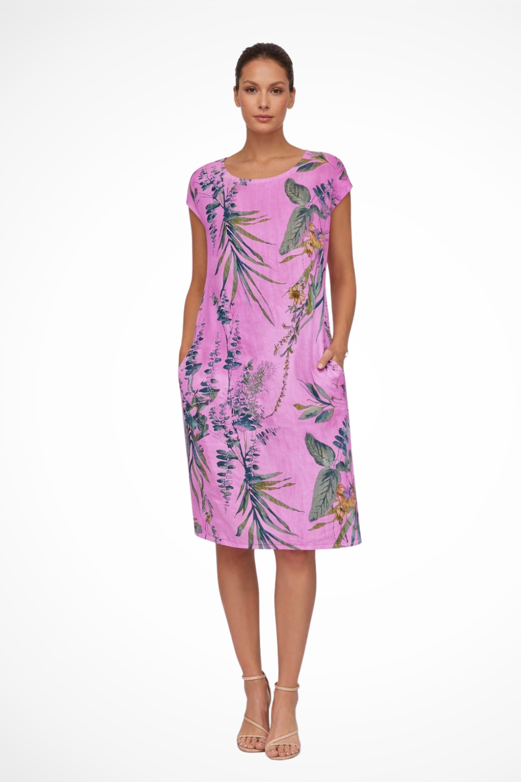 Women's Casual Summer Dress with Botanical Print and Relaxed Fit for Warm Weather 5