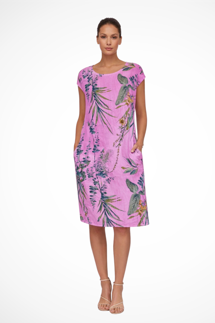 Women's Casual Summer Dress with Botanical Print and Relaxed Fit for Warm Weather 5