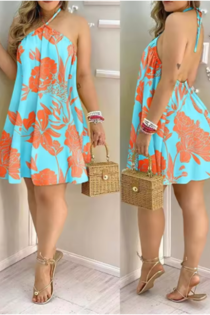 Women's Cocktail Dress in Backless Halter Neck Style for Evening Events 5