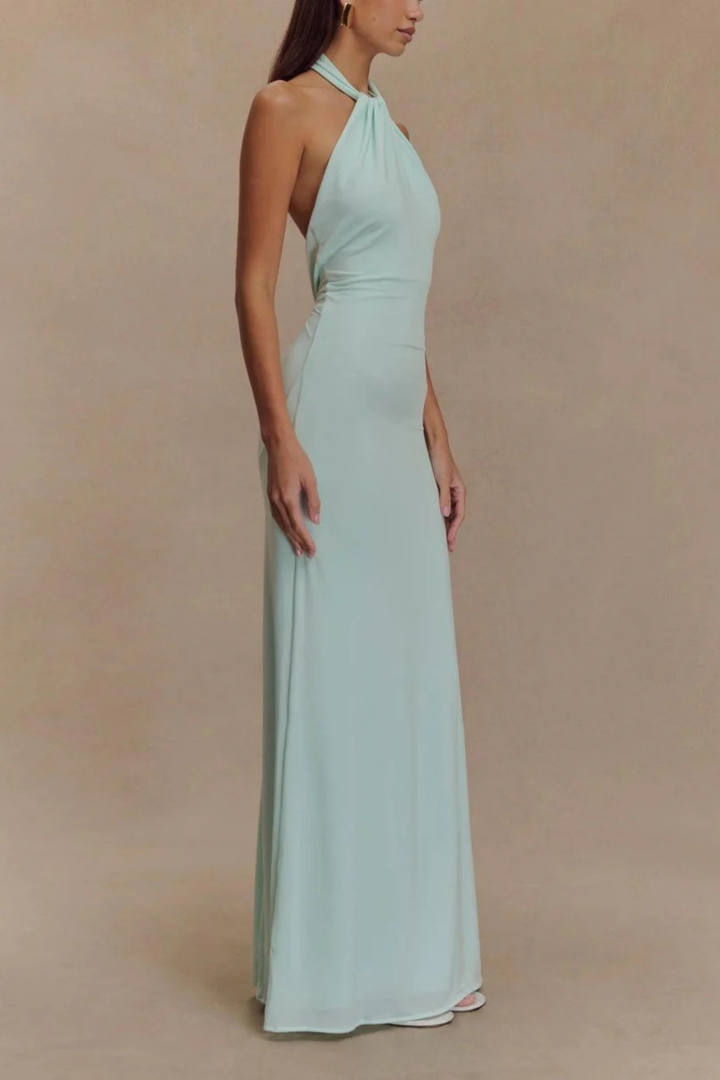 Women's Elegant Bodycon Maxi Dress | Halter Neck Open Back Summer Dress