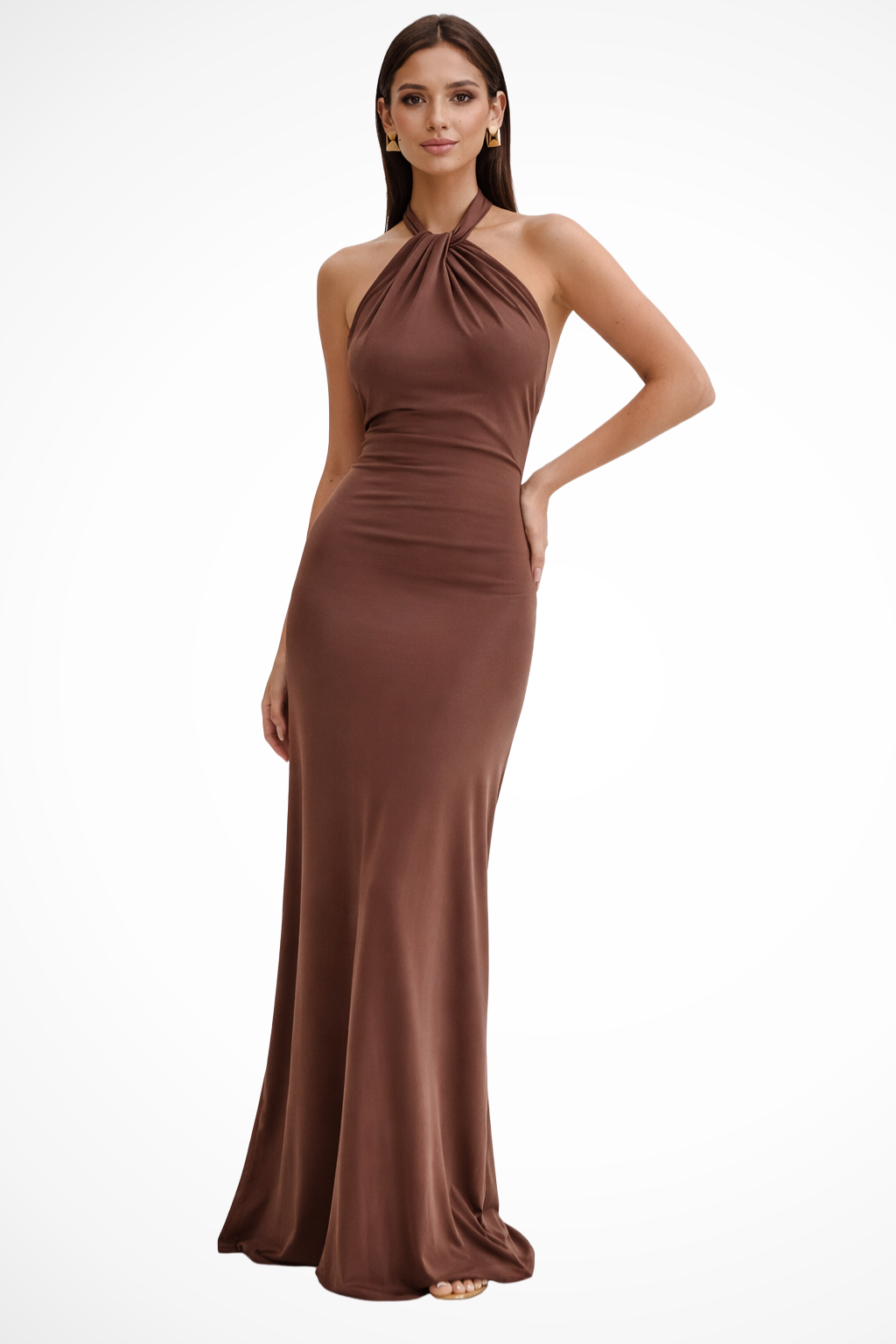 Women's Elegant Bodycon Maxi Dress | Halter Neck Open Back Summer Dress