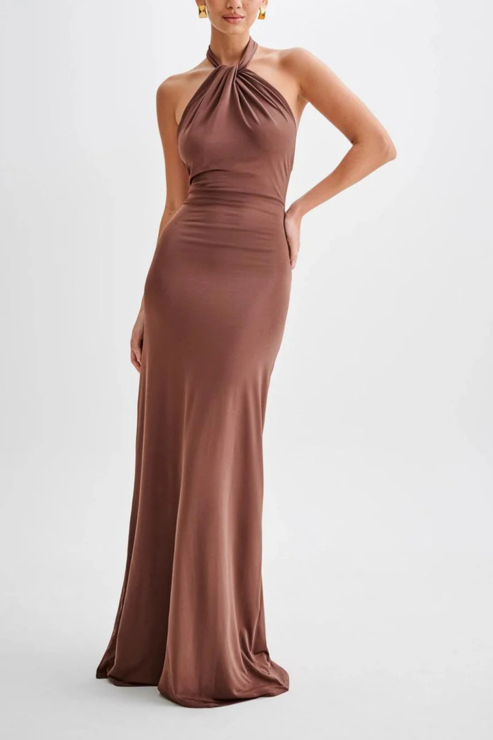 Women's Elegant Bodycon Maxi Dress | Halter Neck Open Back Summer Dress