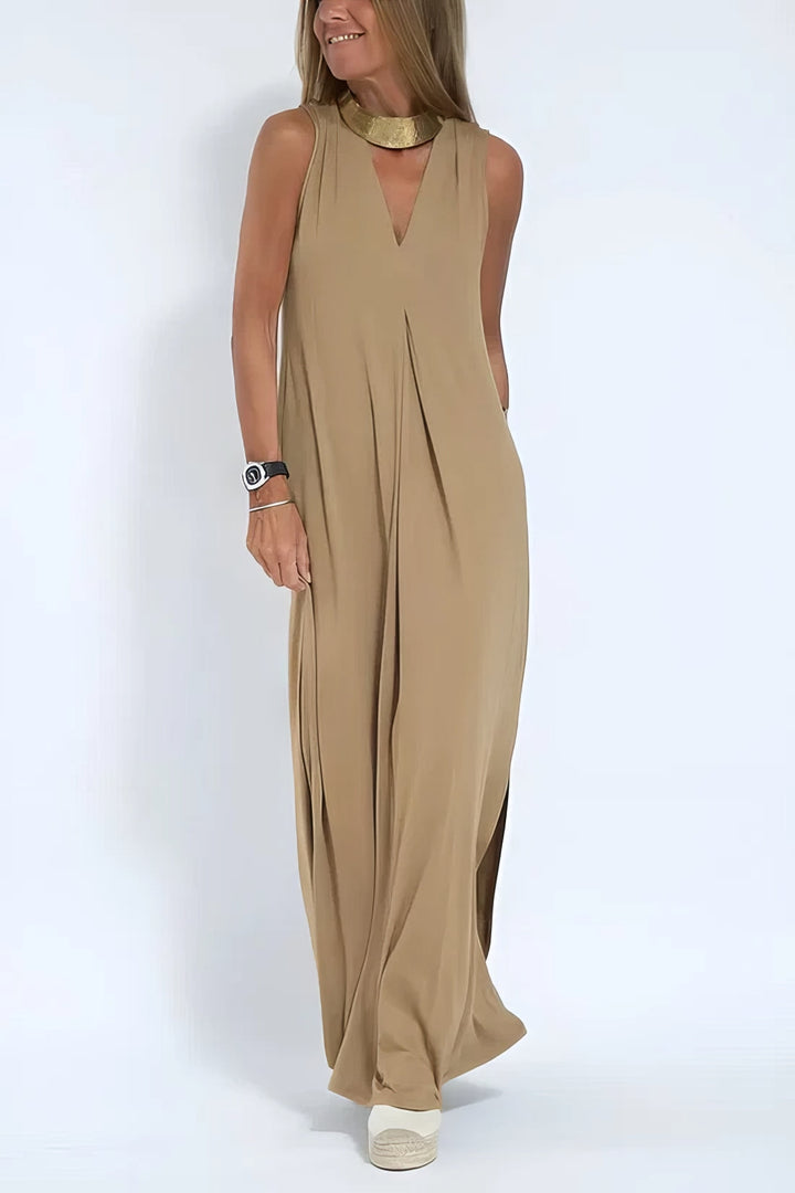 Women's Elegant Long Dress with Coordinated Cardigan for Versatile Occasions