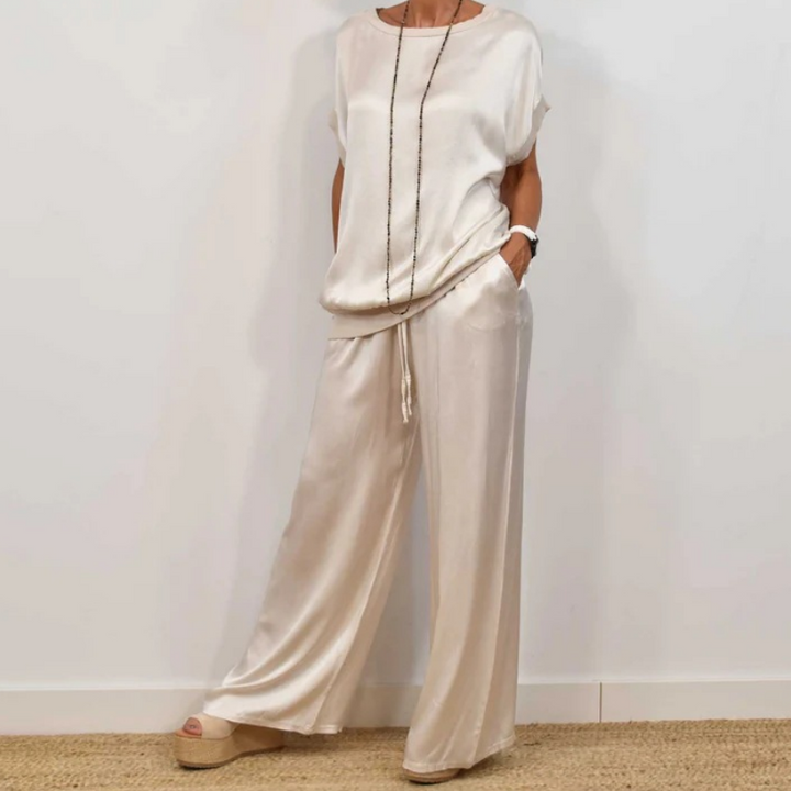 Women's Elegant Two-Piece Set with Adjustable Waist for Versatile Everyday Wear