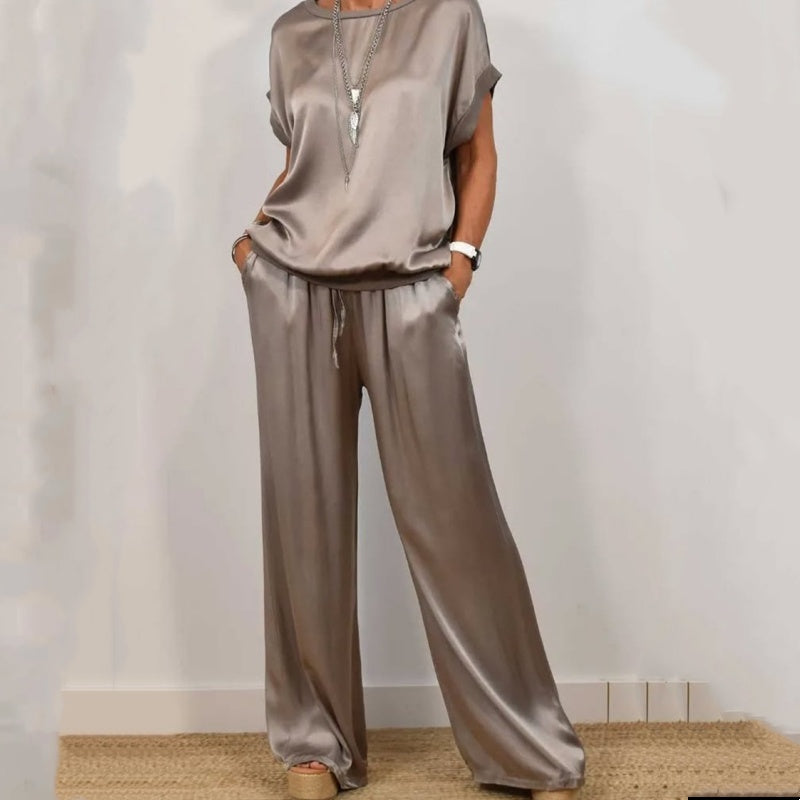 Women's Elegant Two-Piece Set with Adjustable Waist for Versatile Everyday Wear