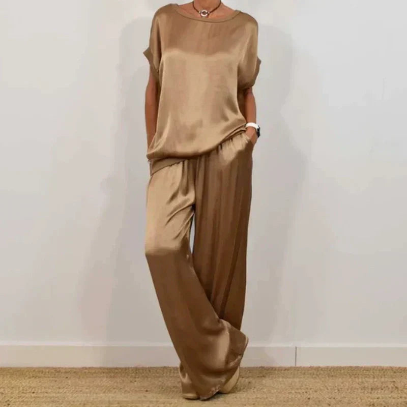 Women's Elegant Two-Piece Set with Adjustable Waist for Versatile Everyday Wear