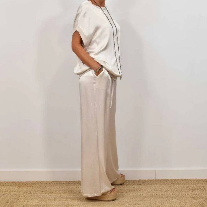 Women's Elegant Two-Piece Set with Adjustable Waist for Versatile Everyday Wear
