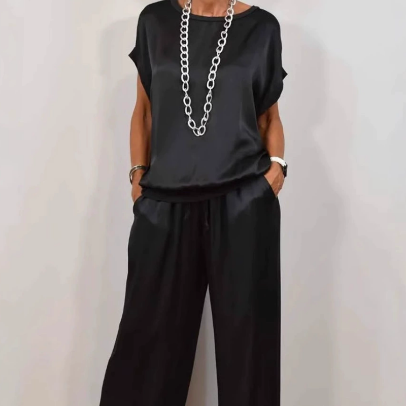Women's Elegant Two-Piece Set with Adjustable Waist for Versatile Everyday Wear
