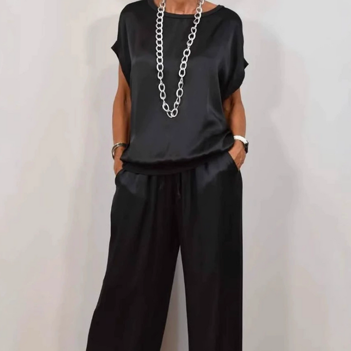 Women's Elegant Two-Piece Set with Adjustable Waist for Versatile Everyday Wear