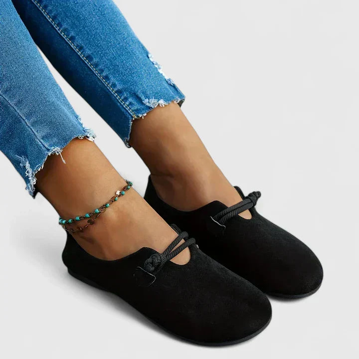 Women's Ergonomic Leather Loafers | Comfortable Black Slip-On Shoes 5