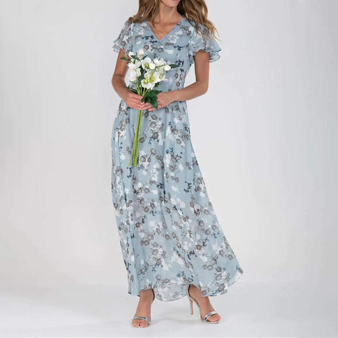 Women's Floral Maxi Dress with Flowing Silhouette for Summer Outings