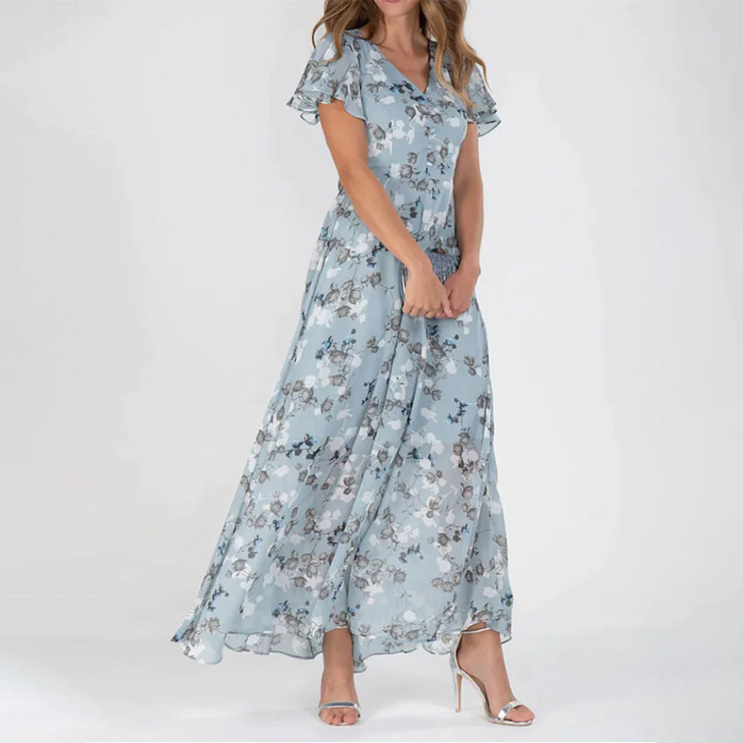 Women's Floral Maxi Dress with Flowing Silhouette for Summer Outings